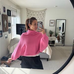 Zara Vibrant Pink Cowl Neck Sweater